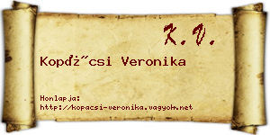 Kopácsi Veronika névjegykártya